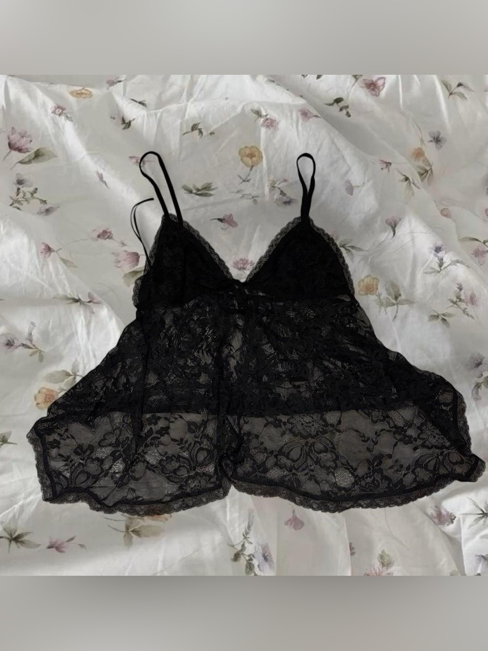 Urban Outfitters Black Lace Tie-Front Cami